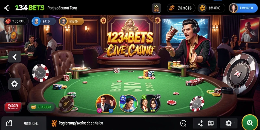 Gameplay seru di 1234BETS dengan dealer langsung.