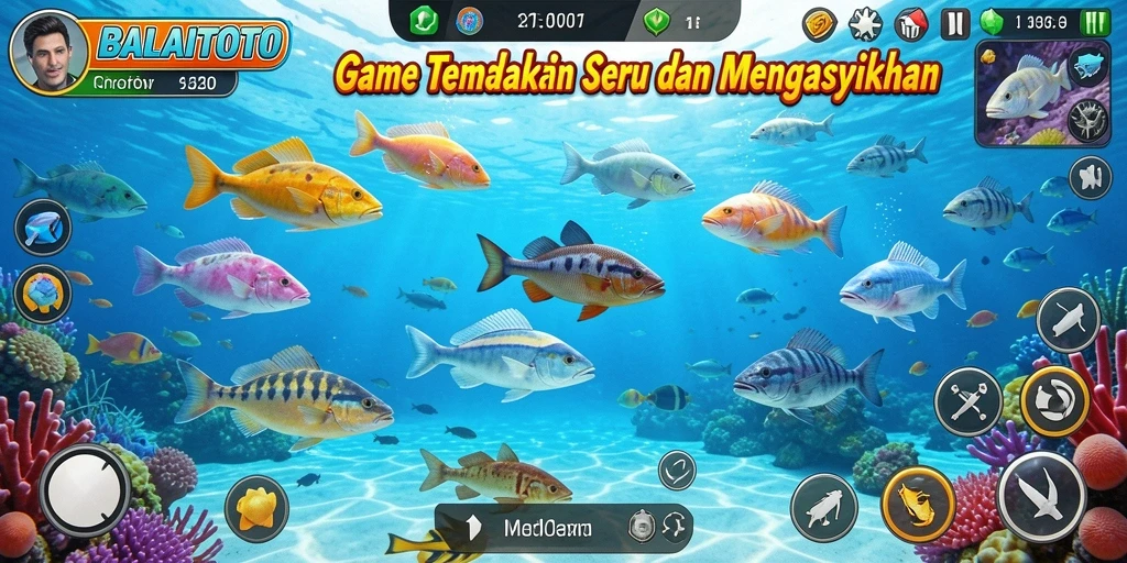Tampilan menarik dan seru dari gameplay BALAITOTO saat berburu ikan.