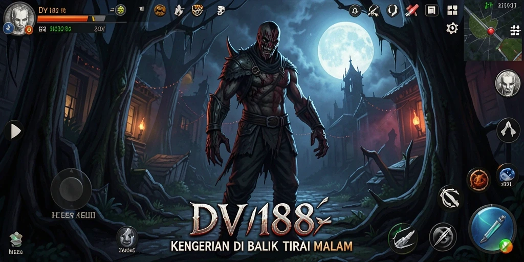 Screenshot menunjukkan momen menegangkan dalam permainan Horror DV188.