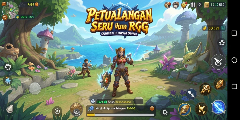 Tampilan gameplay seru di dunia RPG yang kaya.