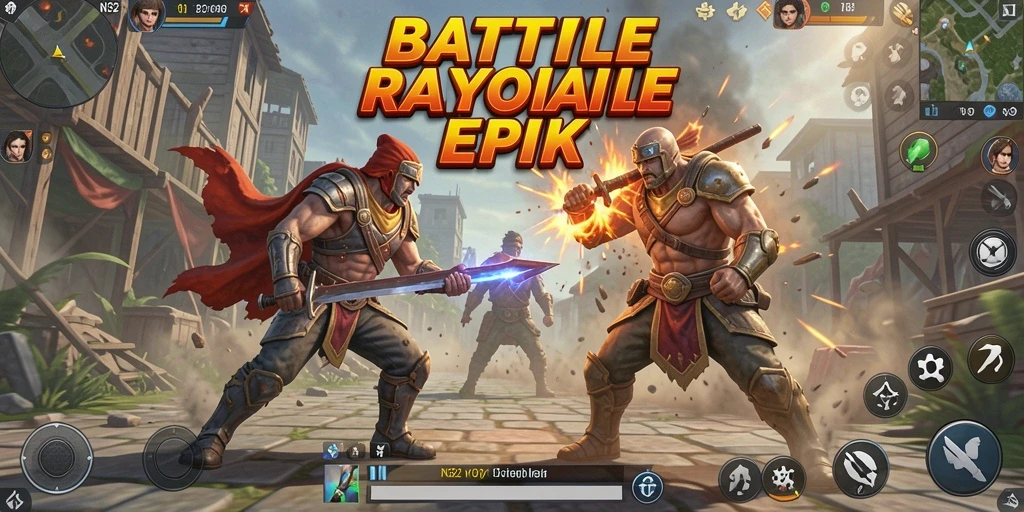 Screenshot gameplay N32 menampilkan momen seru di medan perang Battle Royale.