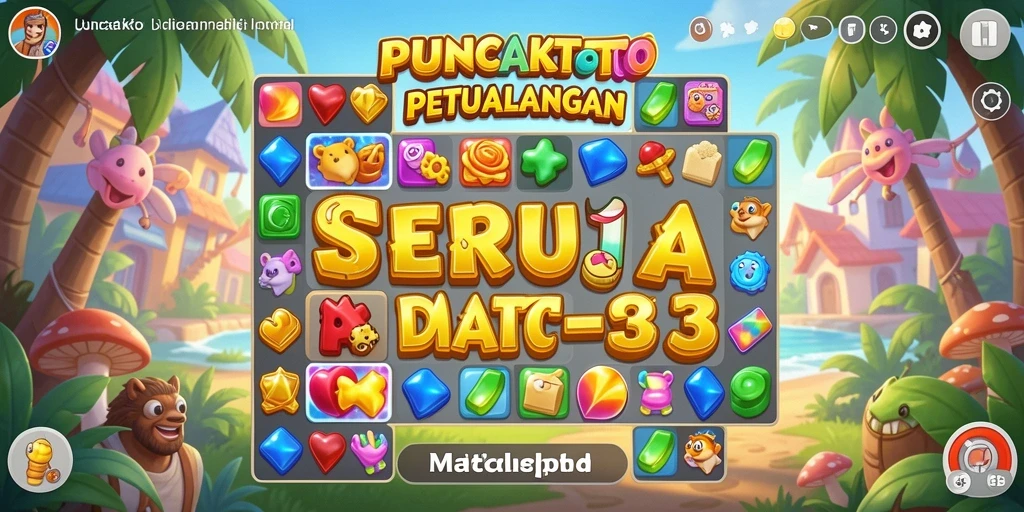 Tampilan gameplay seru PUNCAKTOTO dengan tantangan Match-3.