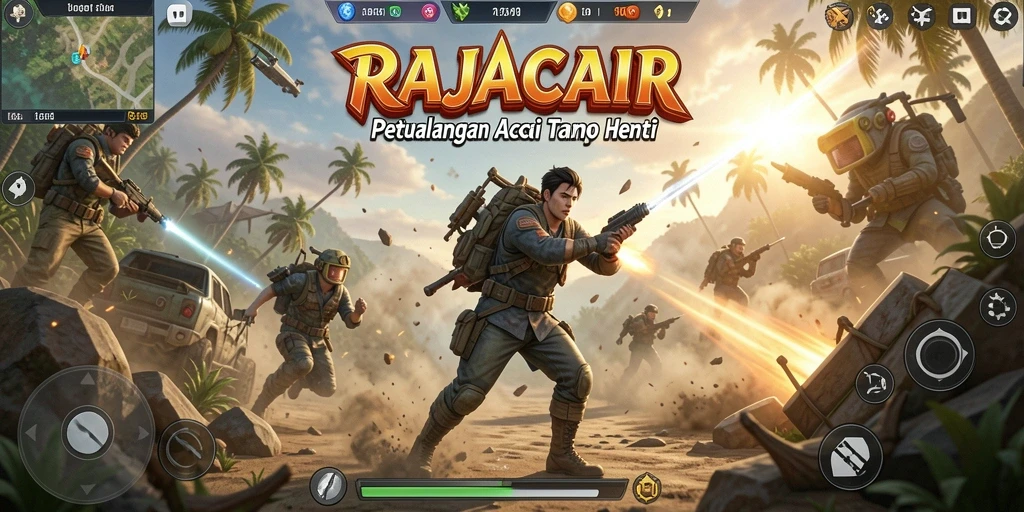 Tangkapan layar menampilkan aksi seru dalam gameplay RAJACAIR.