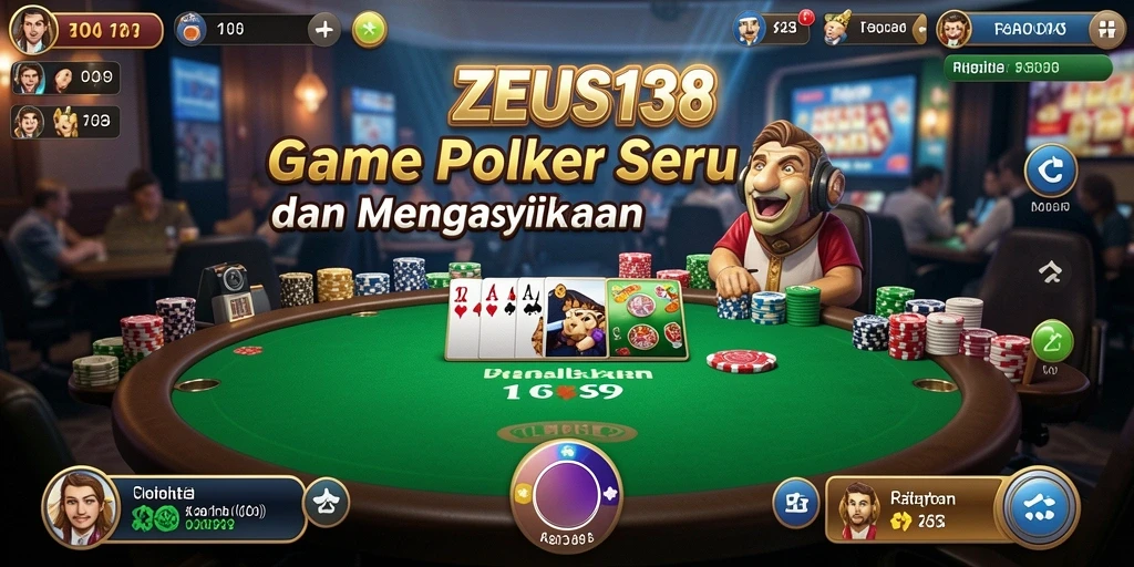 Tampilan menarik dari gameplay Poker yang mendebarkan.